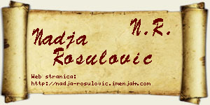 Nadja Rošulović vizit kartica